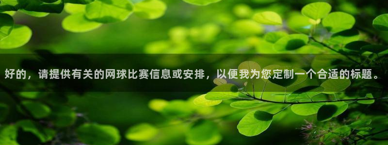  苹果体育类游戏：好的，请提供有关的网球比赛信息或安排，以便我